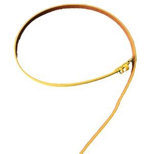 Skinny yellow and gold belt faux leather